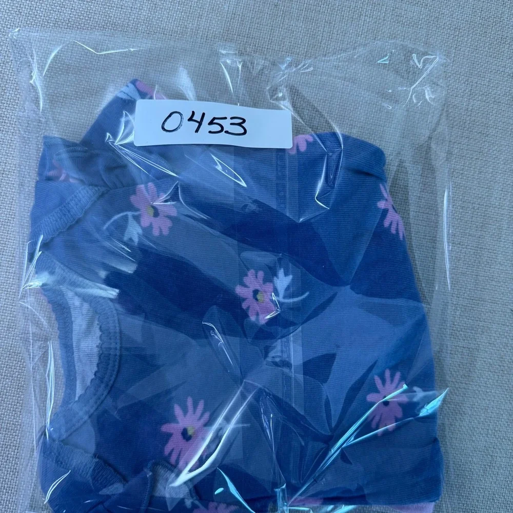 Carters Child of Mine 2 Pack Floral Bodysuits Pink Blue 0-3M Short Sleeve Ruffle